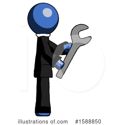 Royalty-Free (RF) Blue Design Mascot Clipart Illustration by Leo Blanchette - Stock Sample #1588850