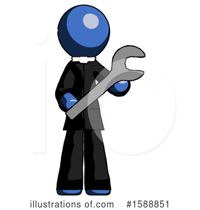 Royalty-Free (RF) Blue Design Mascot Clipart Illustration by Leo Blanchette - Stock Sample #1588851