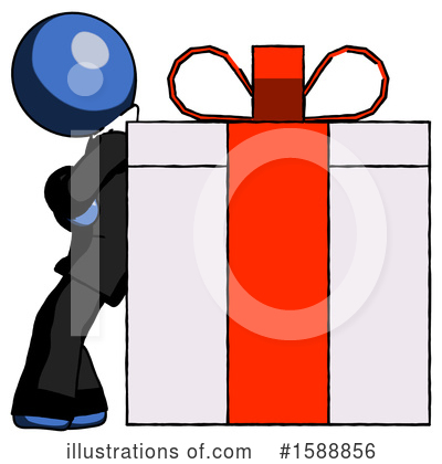 Royalty-Free (RF) Blue Design Mascot Clipart Illustration by Leo Blanchette - Stock Sample #1588856