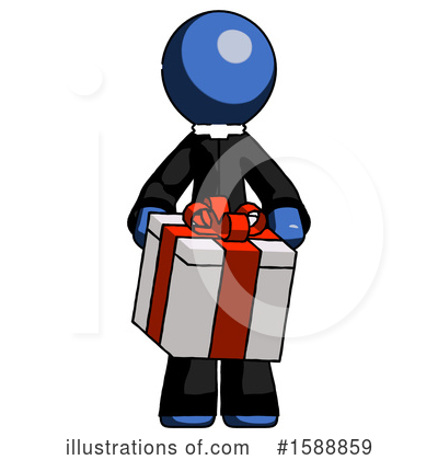 Royalty-Free (RF) Blue Design Mascot Clipart Illustration by Leo Blanchette - Stock Sample #1588859