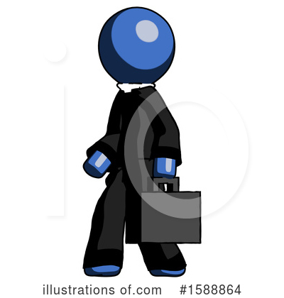 Royalty-Free (RF) Blue Design Mascot Clipart Illustration by Leo Blanchette - Stock Sample #1588864