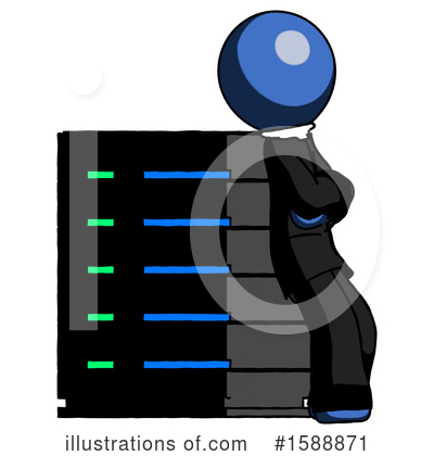 Royalty-Free (RF) Blue Design Mascot Clipart Illustration by Leo Blanchette - Stock Sample #1588871