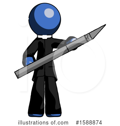 Royalty-Free (RF) Blue Design Mascot Clipart Illustration by Leo Blanchette - Stock Sample #1588874