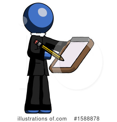 Royalty-Free (RF) Blue Design Mascot Clipart Illustration by Leo Blanchette - Stock Sample #1588878