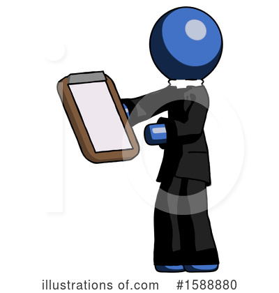 Royalty-Free (RF) Blue Design Mascot Clipart Illustration by Leo Blanchette - Stock Sample #1588880