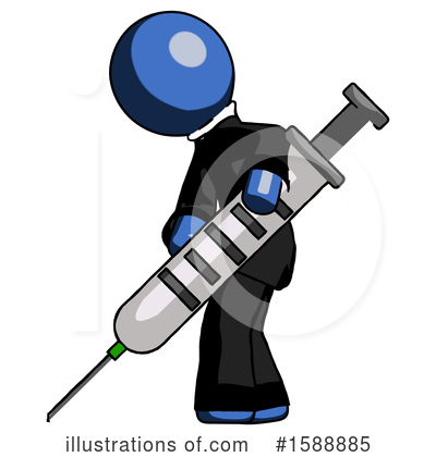 Royalty-Free (RF) Blue Design Mascot Clipart Illustration by Leo Blanchette - Stock Sample #1588885
