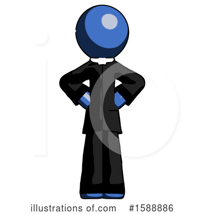 Royalty-Free (RF) Blue Design Mascot Clipart Illustration by Leo Blanchette - Stock Sample #1588886