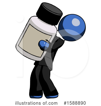 Royalty-Free (RF) Blue Design Mascot Clipart Illustration by Leo Blanchette - Stock Sample #1588890