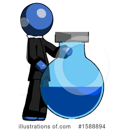 Royalty-Free (RF) Blue Design Mascot Clipart Illustration by Leo Blanchette - Stock Sample #1588894