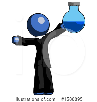 Royalty-Free (RF) Blue Design Mascot Clipart Illustration by Leo Blanchette - Stock Sample #1588895