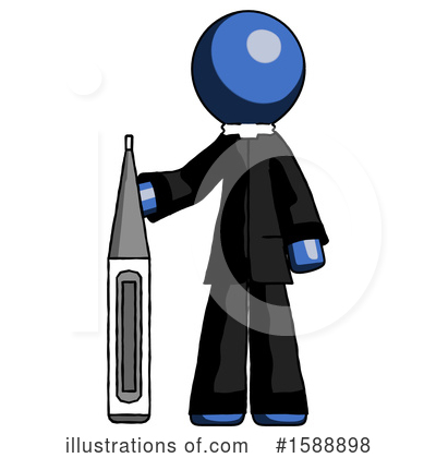 Royalty-Free (RF) Blue Design Mascot Clipart Illustration by Leo Blanchette - Stock Sample #1588898