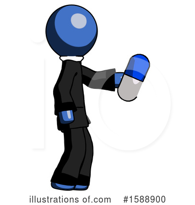 Royalty-Free (RF) Blue Design Mascot Clipart Illustration by Leo Blanchette - Stock Sample #1588900
