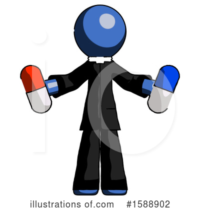 Royalty-Free (RF) Blue Design Mascot Clipart Illustration by Leo Blanchette - Stock Sample #1588902