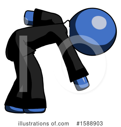 Royalty-Free (RF) Blue Design Mascot Clipart Illustration by Leo Blanchette - Stock Sample #1588903