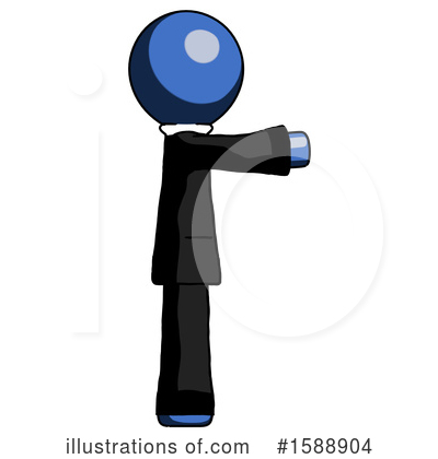 Royalty-Free (RF) Blue Design Mascot Clipart Illustration by Leo Blanchette - Stock Sample #1588904