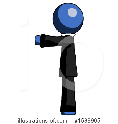 Royalty-Free (RF) Blue Design Mascot Clipart Illustration by Leo Blanchette - Stock Sample #1588905