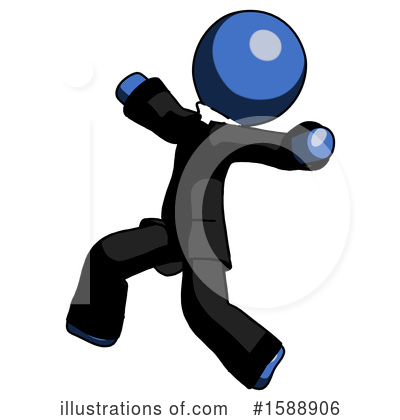 Royalty-Free (RF) Blue Design Mascot Clipart Illustration by Leo Blanchette - Stock Sample #1588906