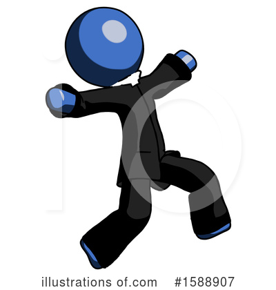 Royalty-Free (RF) Blue Design Mascot Clipart Illustration by Leo Blanchette - Stock Sample #1588907