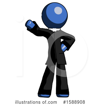 Royalty-Free (RF) Blue Design Mascot Clipart Illustration by Leo Blanchette - Stock Sample #1588908