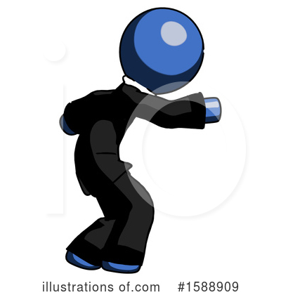 Royalty-Free (RF) Blue Design Mascot Clipart Illustration by Leo Blanchette - Stock Sample #1588909