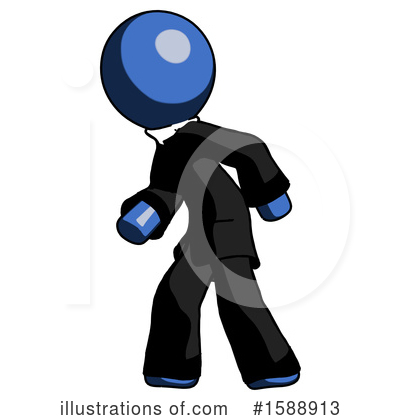 Royalty-Free (RF) Blue Design Mascot Clipart Illustration by Leo Blanchette - Stock Sample #1588913