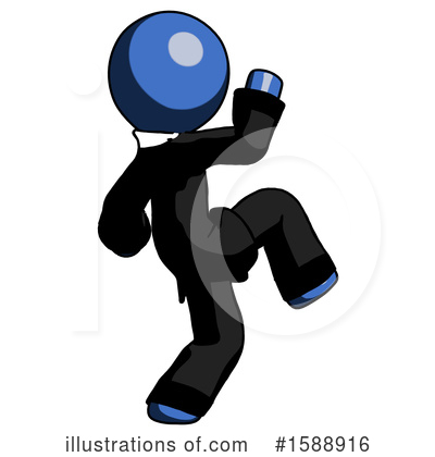 Royalty-Free (RF) Blue Design Mascot Clipart Illustration by Leo Blanchette - Stock Sample #1588916
