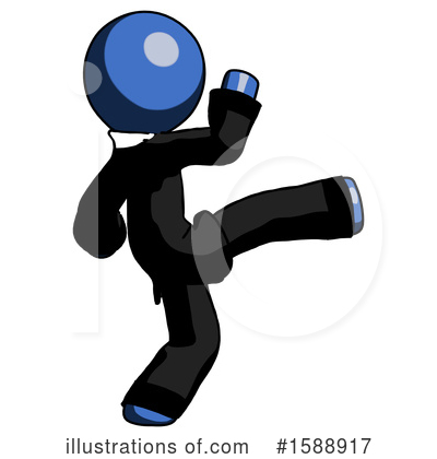 Royalty-Free (RF) Blue Design Mascot Clipart Illustration by Leo Blanchette - Stock Sample #1588917