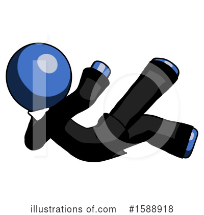 Royalty-Free (RF) Blue Design Mascot Clipart Illustration by Leo Blanchette - Stock Sample #1588918