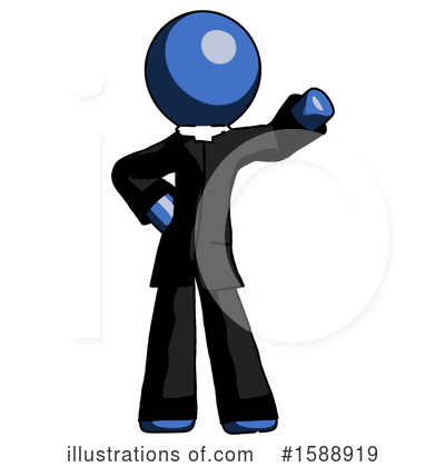 Royalty-Free (RF) Blue Design Mascot Clipart Illustration by Leo Blanchette - Stock Sample #1588919