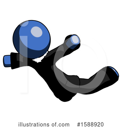 Royalty-Free (RF) Blue Design Mascot Clipart Illustration by Leo Blanchette - Stock Sample #1588920