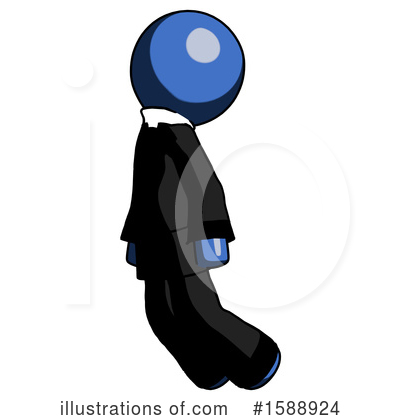 Royalty-Free (RF) Blue Design Mascot Clipart Illustration by Leo Blanchette - Stock Sample #1588924