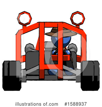 Royalty-Free (RF) Blue Design Mascot Clipart Illustration by Leo Blanchette - Stock Sample #1588937