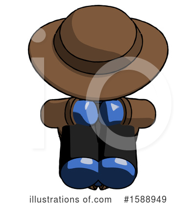 Royalty-Free (RF) Blue Design Mascot Clipart Illustration by Leo Blanchette - Stock Sample #1588949