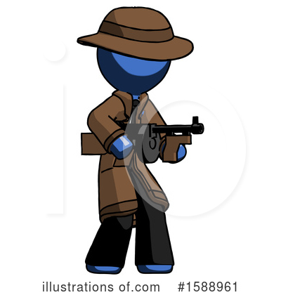 Royalty-Free (RF) Blue Design Mascot Clipart Illustration by Leo Blanchette - Stock Sample #1588961