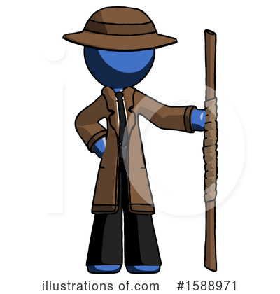 Royalty-Free (RF) Blue Design Mascot Clipart Illustration by Leo Blanchette - Stock Sample #1588971