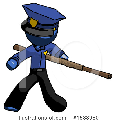 Royalty-Free (RF) Blue Design Mascot Clipart Illustration by Leo Blanchette - Stock Sample #1588980
