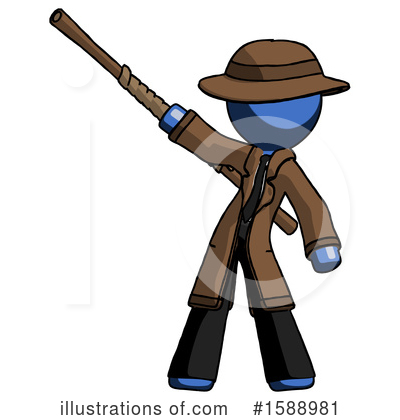 Royalty-Free (RF) Blue Design Mascot Clipart Illustration by Leo Blanchette - Stock Sample #1588981