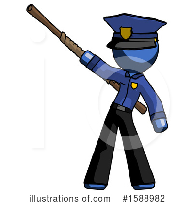 Royalty-Free (RF) Blue Design Mascot Clipart Illustration by Leo Blanchette - Stock Sample #1588982