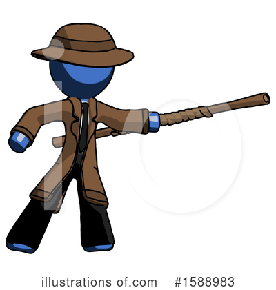 Royalty-Free (RF) Blue Design Mascot Clipart Illustration by Leo Blanchette - Stock Sample #1588983