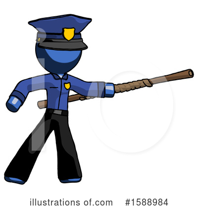 Royalty-Free (RF) Blue Design Mascot Clipart Illustration by Leo Blanchette - Stock Sample #1588984