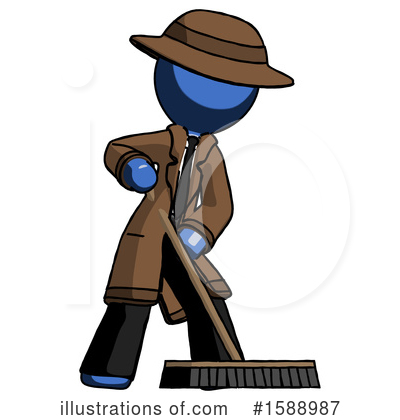 Royalty-Free (RF) Blue Design Mascot Clipart Illustration by Leo Blanchette - Stock Sample #1588987