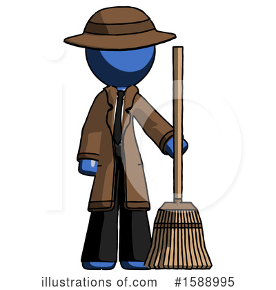 Royalty-Free (RF) Blue Design Mascot Clipart Illustration by Leo Blanchette - Stock Sample #1588995