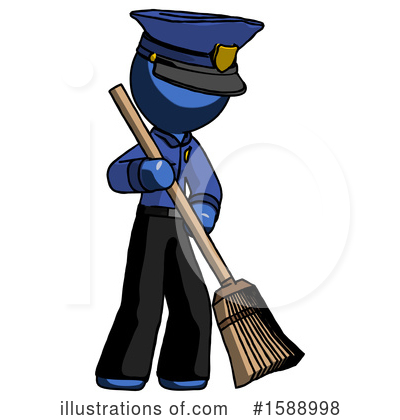Royalty-Free (RF) Blue Design Mascot Clipart Illustration by Leo Blanchette - Stock Sample #1588998