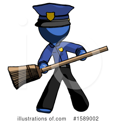 Royalty-Free (RF) Blue Design Mascot Clipart Illustration by Leo Blanchette - Stock Sample #1589002