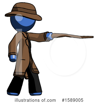 Royalty-Free (RF) Blue Design Mascot Clipart Illustration by Leo Blanchette - Stock Sample #1589005