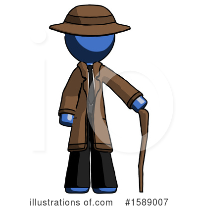 Royalty-Free (RF) Blue Design Mascot Clipart Illustration by Leo Blanchette - Stock Sample #1589007