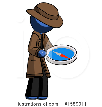 Royalty-Free (RF) Blue Design Mascot Clipart Illustration by Leo Blanchette - Stock Sample #1589011