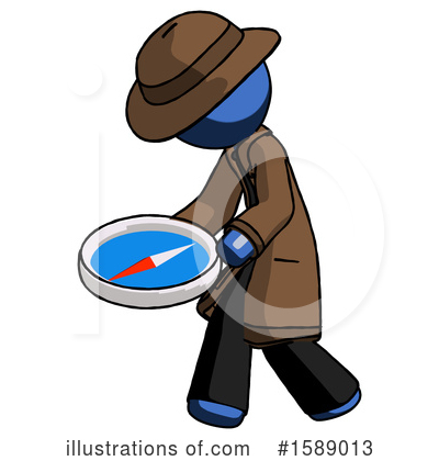 Royalty-Free (RF) Blue Design Mascot Clipart Illustration by Leo Blanchette - Stock Sample #1589013