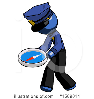 Royalty-Free (RF) Blue Design Mascot Clipart Illustration by Leo Blanchette - Stock Sample #1589014