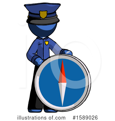 Royalty-Free (RF) Blue Design Mascot Clipart Illustration by Leo Blanchette - Stock Sample #1589026